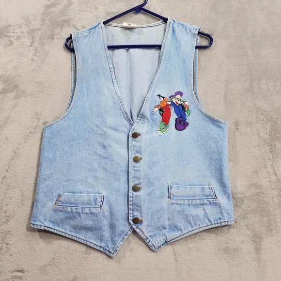 ACME Clothing Co Other - Vintage ACME Clothing Co Vest Mens L Blue Denim Bugs Bunny Daffy Duck Cartoon